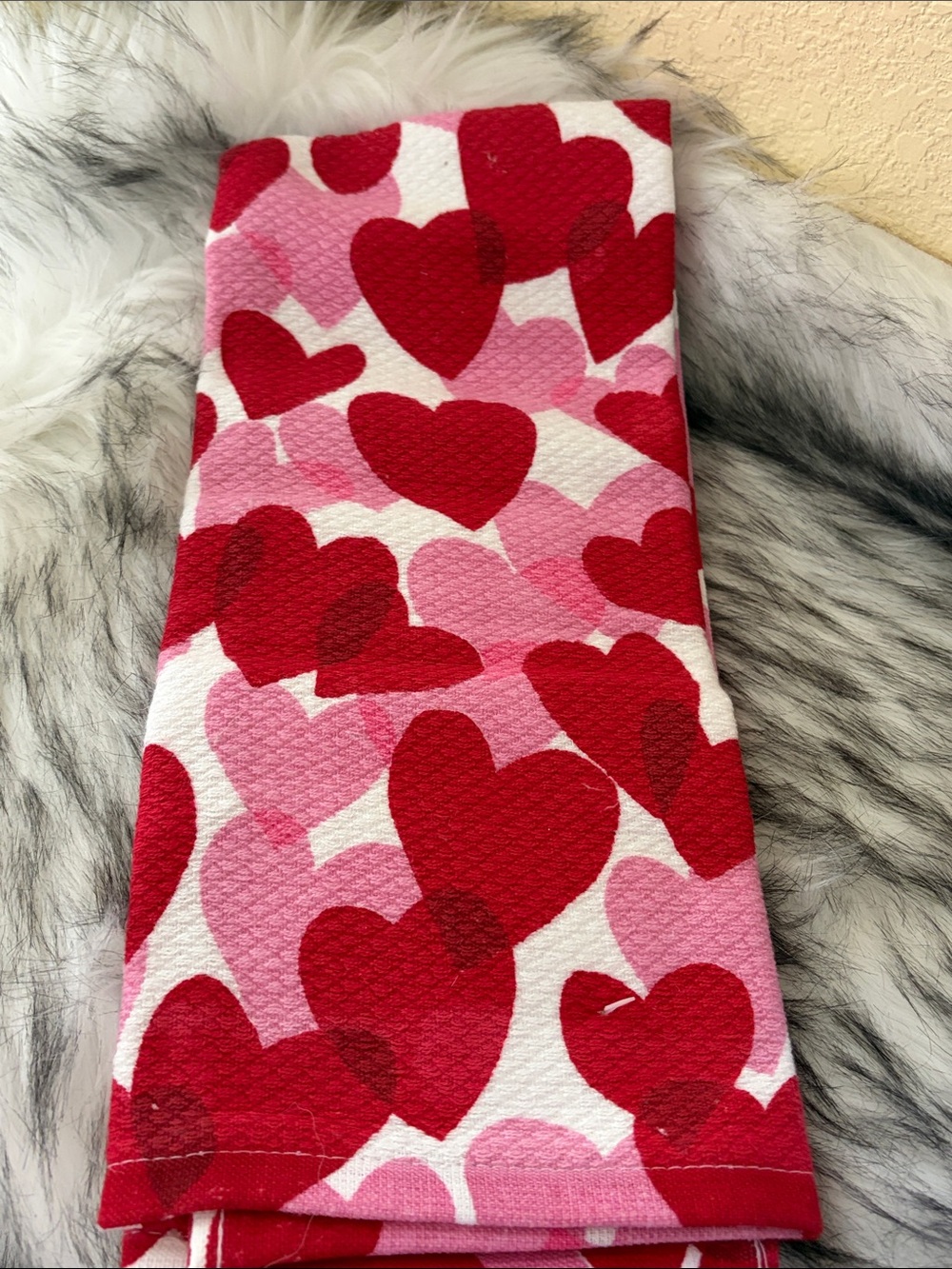 kate spade Red and Pink Heart Print Kitchen Towel